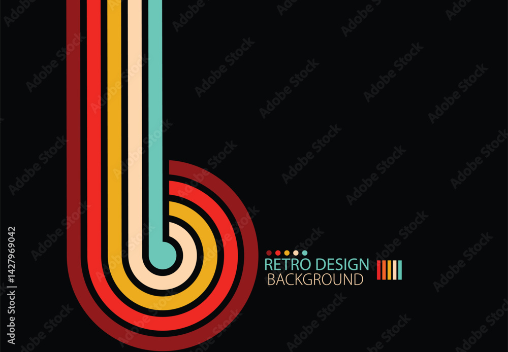 Aufkleber abstract geometric retro background with diagonal beautiful colors lines and shapes. vector illustra