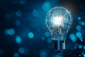 Digital Lightbulb Innovation Concept
