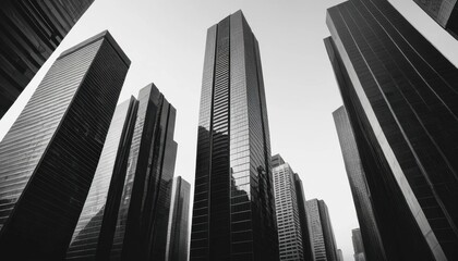 Chicago and New York City showcase their urban architecture with tall glass skyscrapers reflecting the blue sky in their downtown business districts