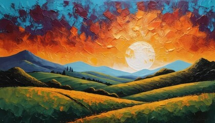 Golden sunlight paints the mountain landscape at sunrise, while the sunset casts warm colors across the sky and clouds over the distant peaks