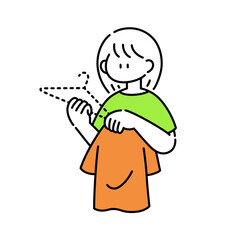 ハンガーがあと1本足りない女の子のイラスト