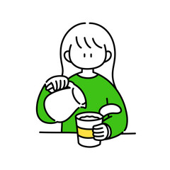 微妙にお湯が足りなかった女の子のイラスト