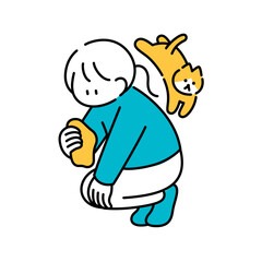 背中を踏み台にされた女の子のイラスト