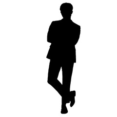 Fashionable Male Figure – Black Silhouette PNG