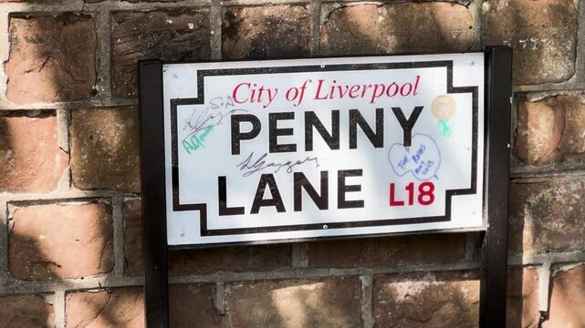 Penny Lane Street Sign Liverpool Close Up