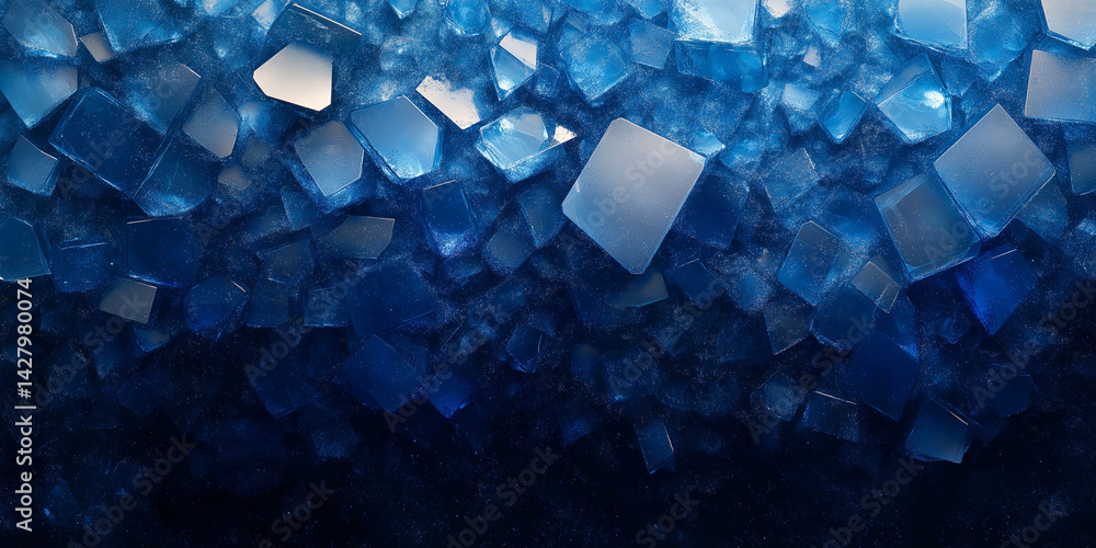 Aufkleber abstract blue crystal cube background texture design for technology science and digital art projects