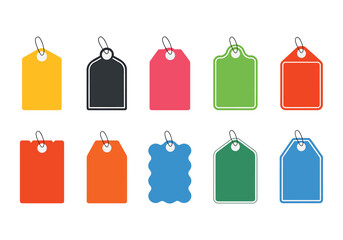 Multicolor Tag Vector Collection with Metal Rings - Ideal for Labeling and Decorative Uses