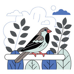 Sparrow Bird Illustration Charming Songbird for Nature and Wildlife Designs