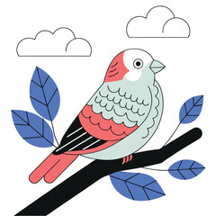 Sparrow Bird Illustration Charming Songbird for Nature and Wildlife Designs