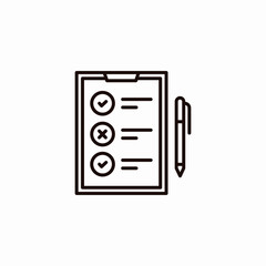 checklist pen icon sign vector