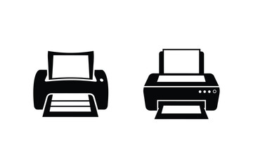 Two black printer icons vector illustration office equipment symbol