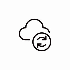 cloud sync icon sign vector