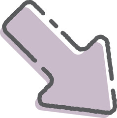 ゆるい矢印アイコン　下降