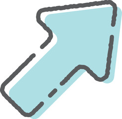 ゆるい矢印アイコン　上昇