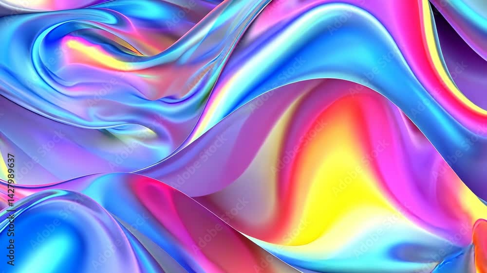 Aufkleber bright waves of colorful fabric blend seamlessly, showcasing iridescent hues and creating a captivat