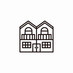 duplex house icon sign vector