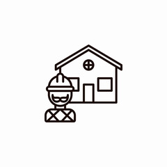 engineer house icon sign vector