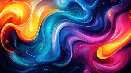 Vibrant abstract swirls of color blending seamlessly in dynamic design