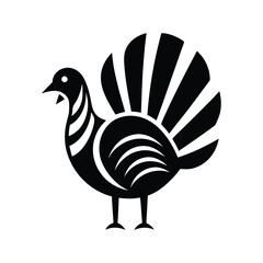 stylized turkey silhouette black and white graphic design for web and graphic design