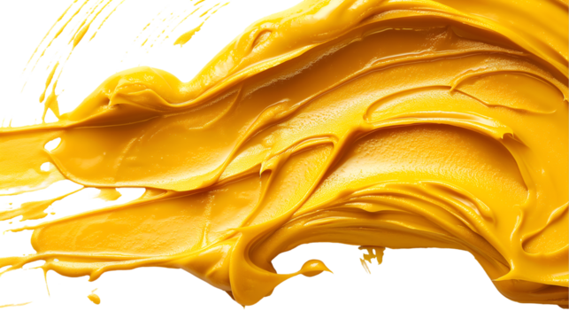 Golden Yellow Fluid Swirl Rich Abstract Graphic Design Element.