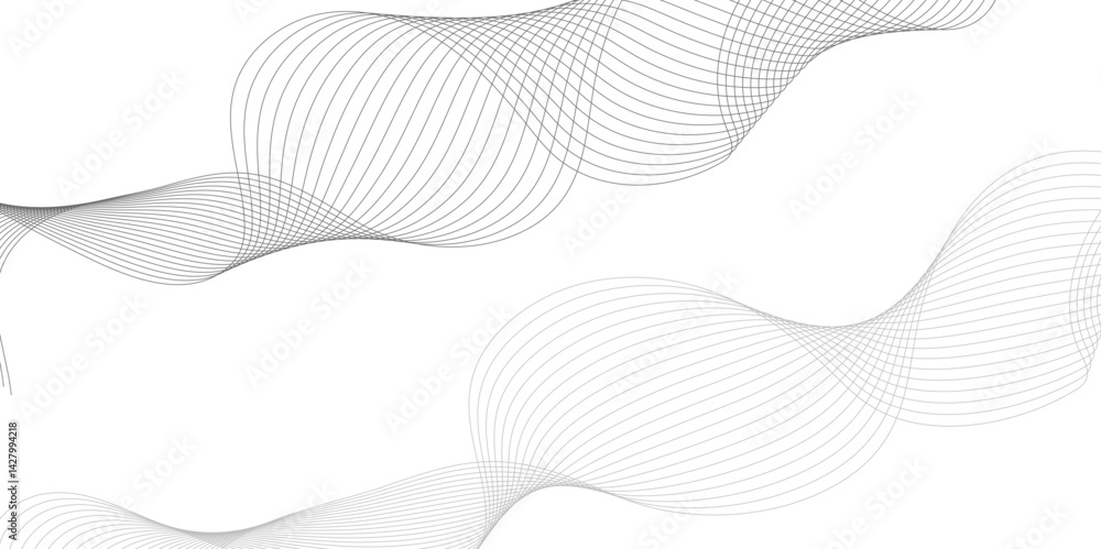 Aufkleber white wave curve lines banner background design. abstract soft wave lines dynamic flowing gray light