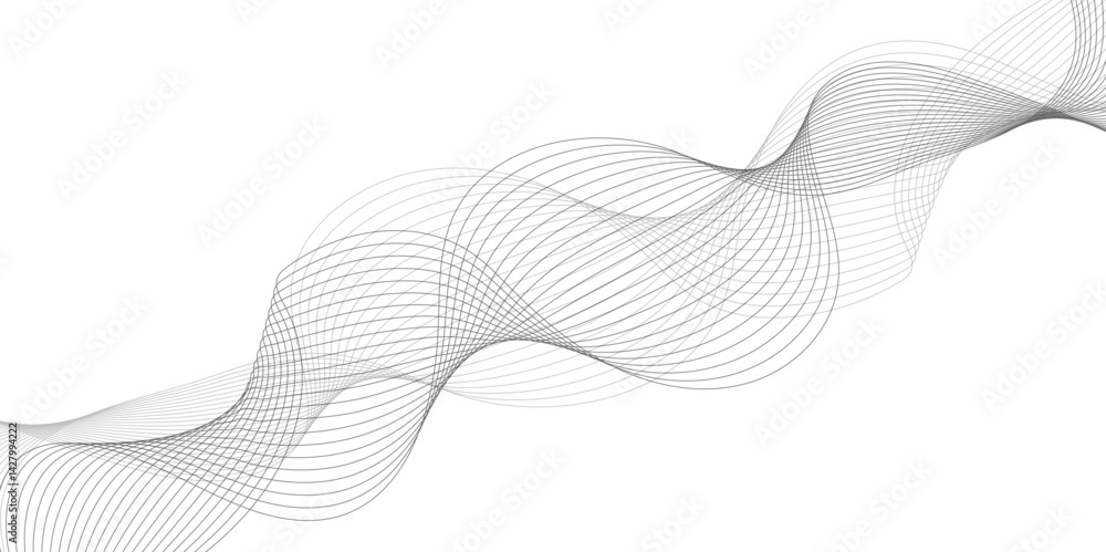 Aufkleber white wave curve lines banner background design. abstract soft wave lines dynamic flowing gray light