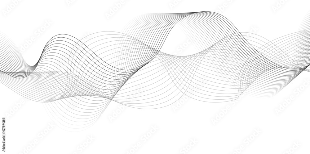 Aufkleber white wave curve lines banner background design. abstract soft wave lines dynamic flowing gray light