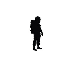 Astronaut silhouette on white background