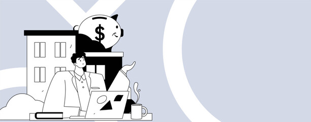 Home loan flat vector concept operation illustration
