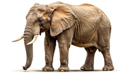 Fototapeta premium African elephant isolated on white background