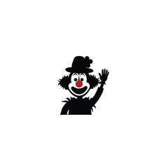 Clown silhouette on white background