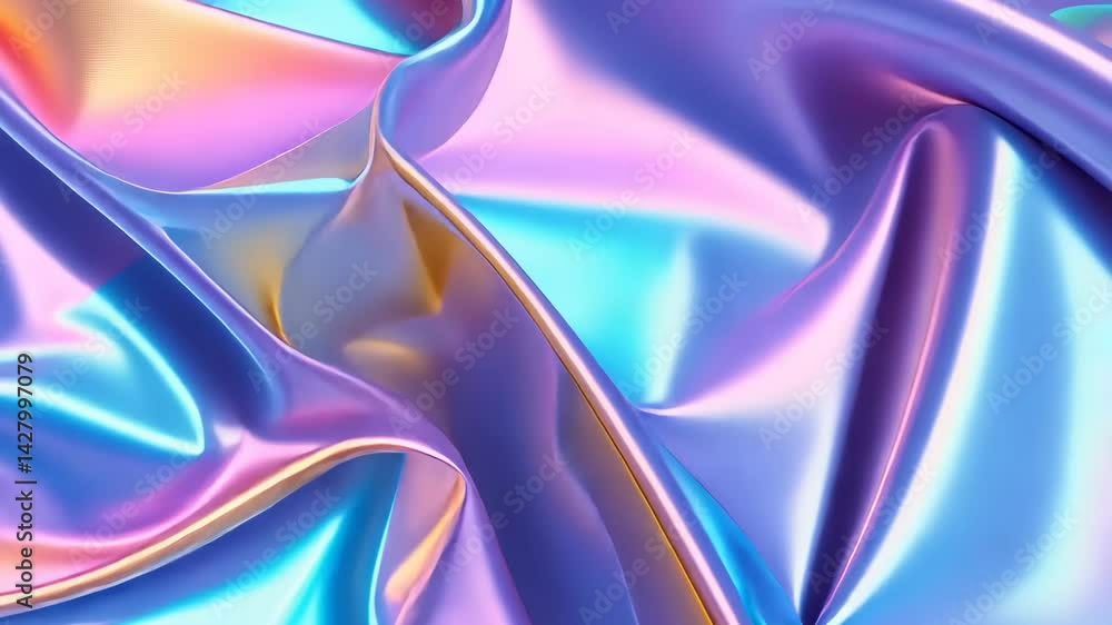 Poster vibrant colors and reflections create an eye-catching display as the fabric flows and shifts under t