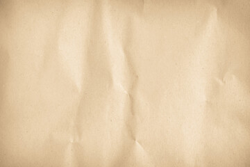 Old paper vintage texture surface for background. Recycle pale brown paper crumpled texture, Cream color recycled kraft paper texture blank with copy space for text.