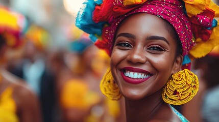 Fototapeta premium Vibrant brazilian carnival celebration brazil family gathering joyful atmosphere close-up culture and tradition