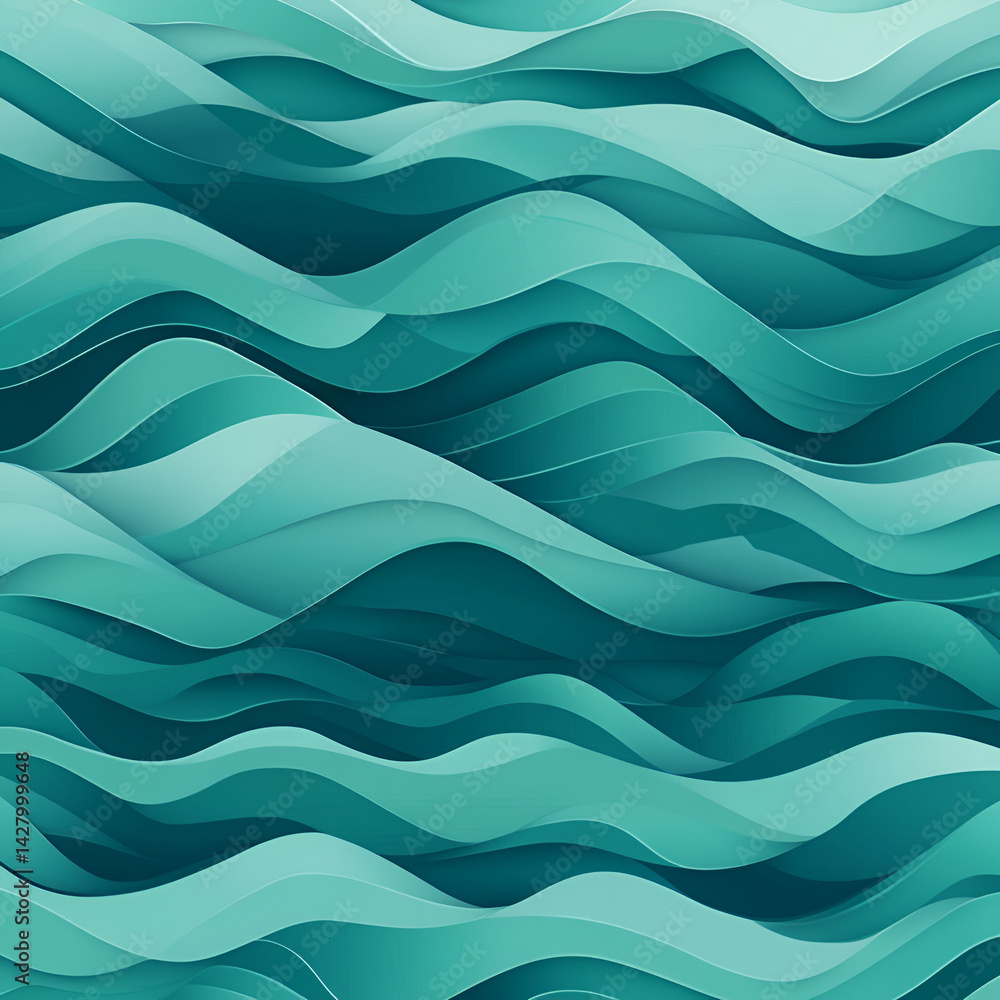 Poster dynamic wave patterns in serene aquatic environment abstract digital art tranquil viewpoint