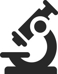 Microscope solid icon for laboratory and diagnostics