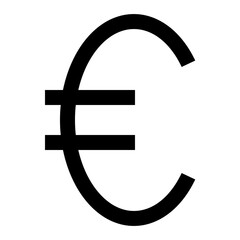 Euro sign currency symbol isolated on white