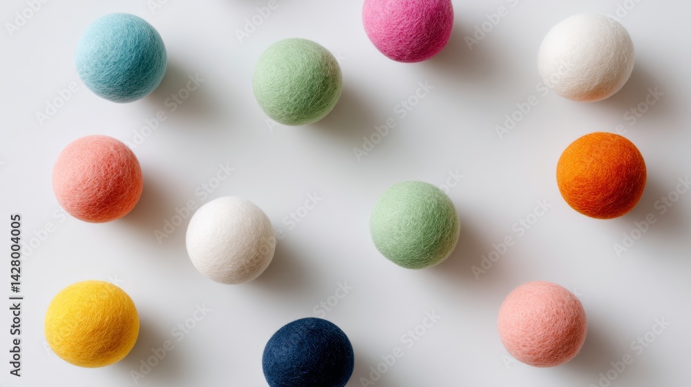 Poster row of colorful balls are arranged in a pattern. the balls are of different colors and sizes, creati