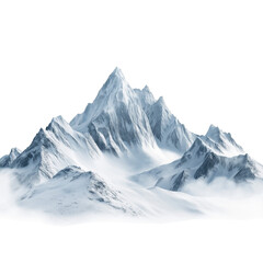 Obraz premium Majestic mountain peaks with snow-capped summits on transparent background