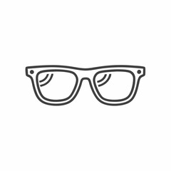 Fototapeta premium Stylish black outline glasses illustration on a white background.