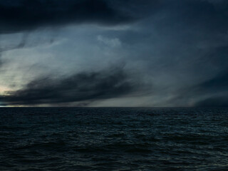 Cloud storm sky dark rain lightning thunder stormy typhoon nature light scene rainy atmosphere...