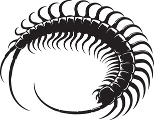 Illustration of a silhouette icon featuring a centipede