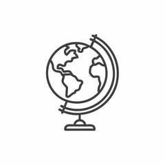 A detailed illustration of a globe on a stand, symbolizing geography and global exploration.