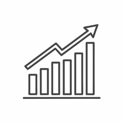A clean and simple line graph showing increasing progress over time, ideal for business presentations.