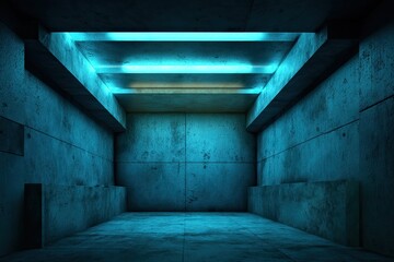 Obraz premium Empty, futuristic concrete room