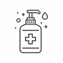 Obraz premium Illustration of a pump bottle with a medical cross, perfect for hygiene or healthcare themes.