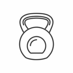 A minimalist line drawing of a kettlebell, symbolizing fitness and strength training.