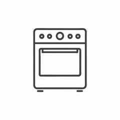 Obraz premium Minimalist line drawing of a kitchen oven with a sleek design.