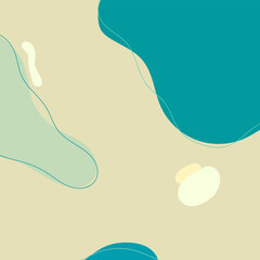ABSTRACT SQUARE BACKGROUND WITH HAND DRAWN ORGANIC SHAPES. PASTEL COLOR FLAT DESIGN VECTOR TEMPLATE FOR WALLPAPER, COVER DESIGN