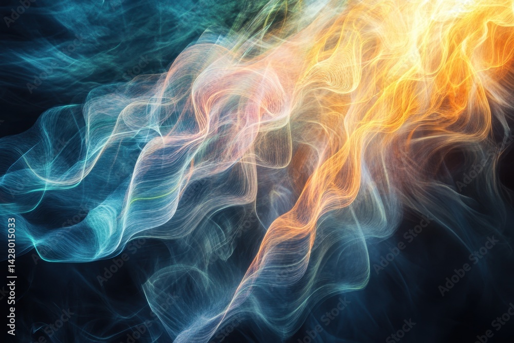 Poster abstract swirl of colorful light and movement in a dark background